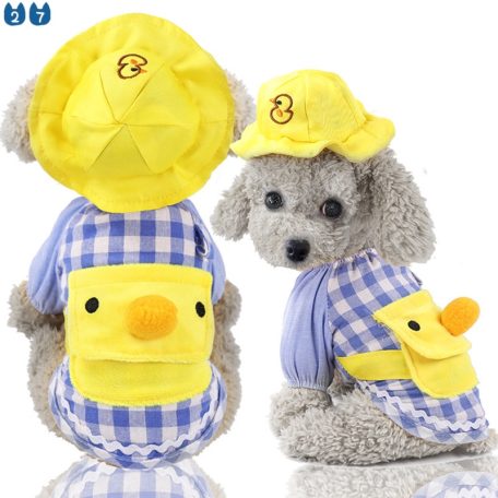 Kutyaruha - Kockás, nyári ing zsebbel és kalappal - kétféle színben