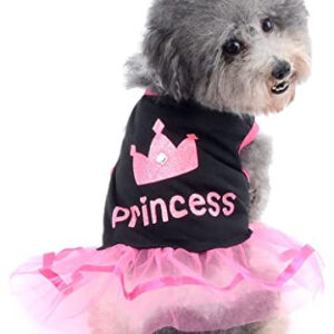 Princess, tüllszoknyás Kutyaruha – fekete, L
